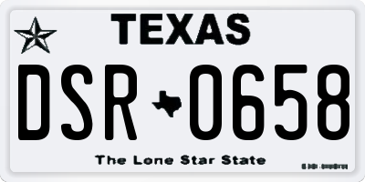 TX license plate DSR0658