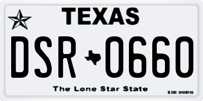 TX license plate DSR0660