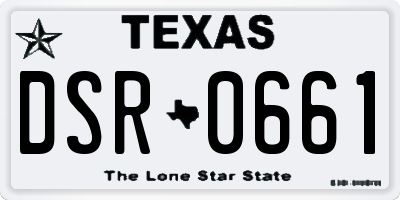 TX license plate DSR0661