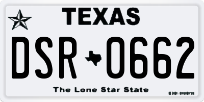 TX license plate DSR0662