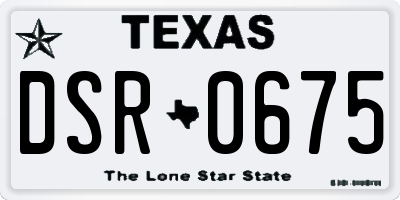 TX license plate DSR0675