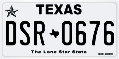 TX license plate DSR0676