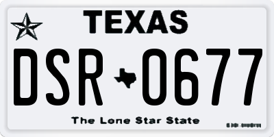 TX license plate DSR0677