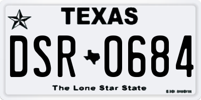 TX license plate DSR0684