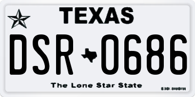 TX license plate DSR0686