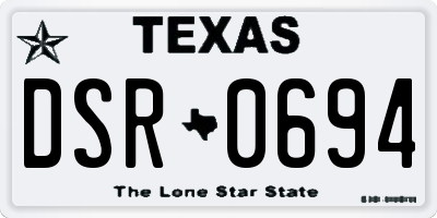 TX license plate DSR0694