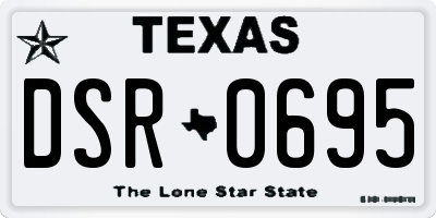 TX license plate DSR0695