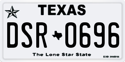 TX license plate DSR0696