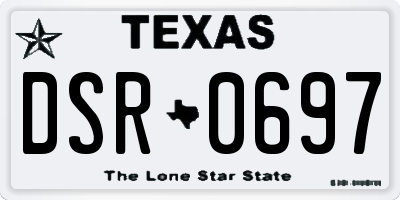 TX license plate DSR0697