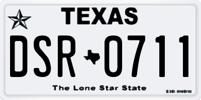 TX license plate DSR0711