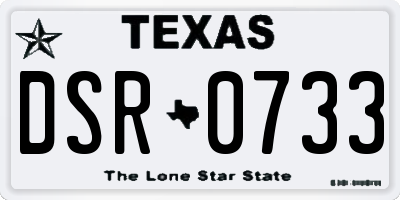 TX license plate DSR0733
