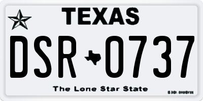 TX license plate DSR0737