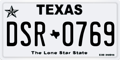 TX license plate DSR0769
