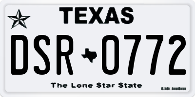 TX license plate DSR0772