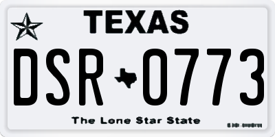 TX license plate DSR0773