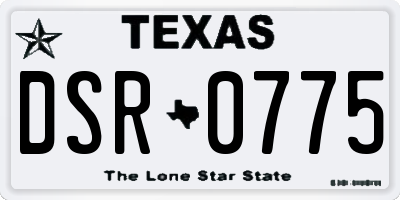 TX license plate DSR0775