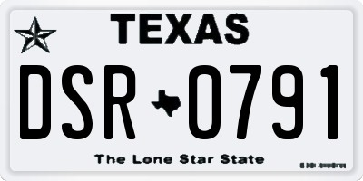 TX license plate DSR0791