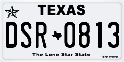 TX license plate DSR0813