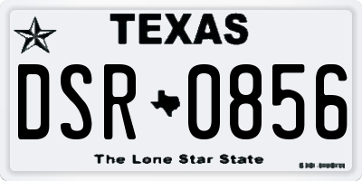 TX license plate DSR0856