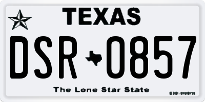 TX license plate DSR0857