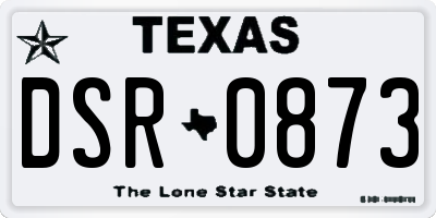 TX license plate DSR0873