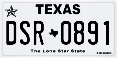 TX license plate DSR0891