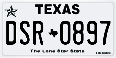 TX license plate DSR0897