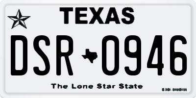 TX license plate DSR0946