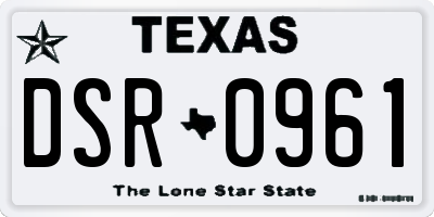 TX license plate DSR0961