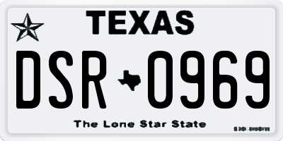TX license plate DSR0969