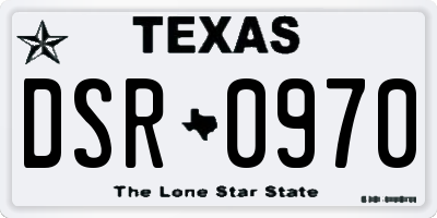TX license plate DSR0970