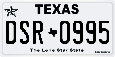 TX license plate DSR0995