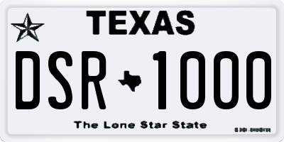 TX license plate DSR1000