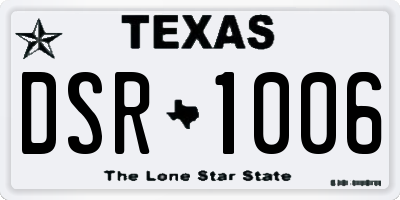 TX license plate DSR1006