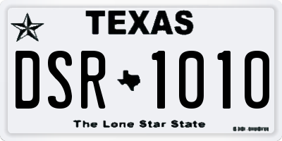 TX license plate DSR1010