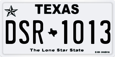 TX license plate DSR1013