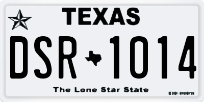 TX license plate DSR1014