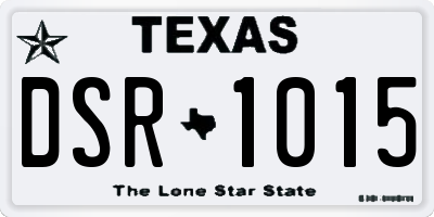 TX license plate DSR1015