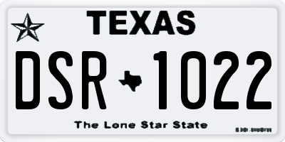 TX license plate DSR1022