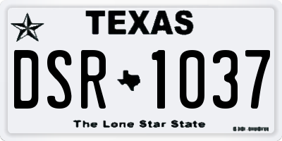 TX license plate DSR1037