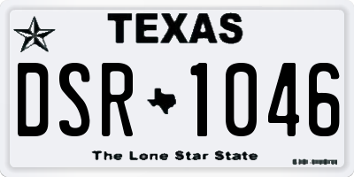 TX license plate DSR1046