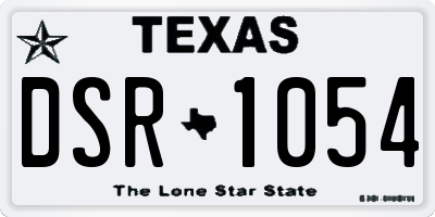 TX license plate DSR1054