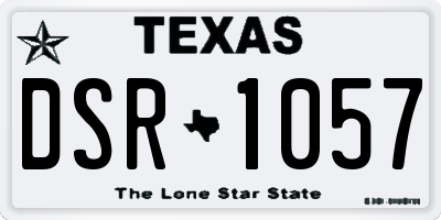 TX license plate DSR1057