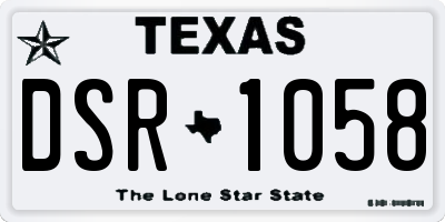 TX license plate DSR1058