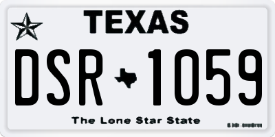 TX license plate DSR1059