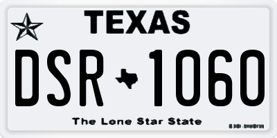 TX license plate DSR1060