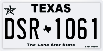 TX license plate DSR1061
