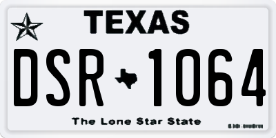 TX license plate DSR1064