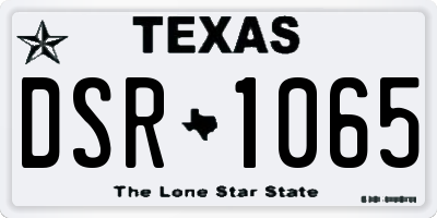 TX license plate DSR1065