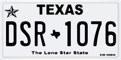 TX license plate DSR1076